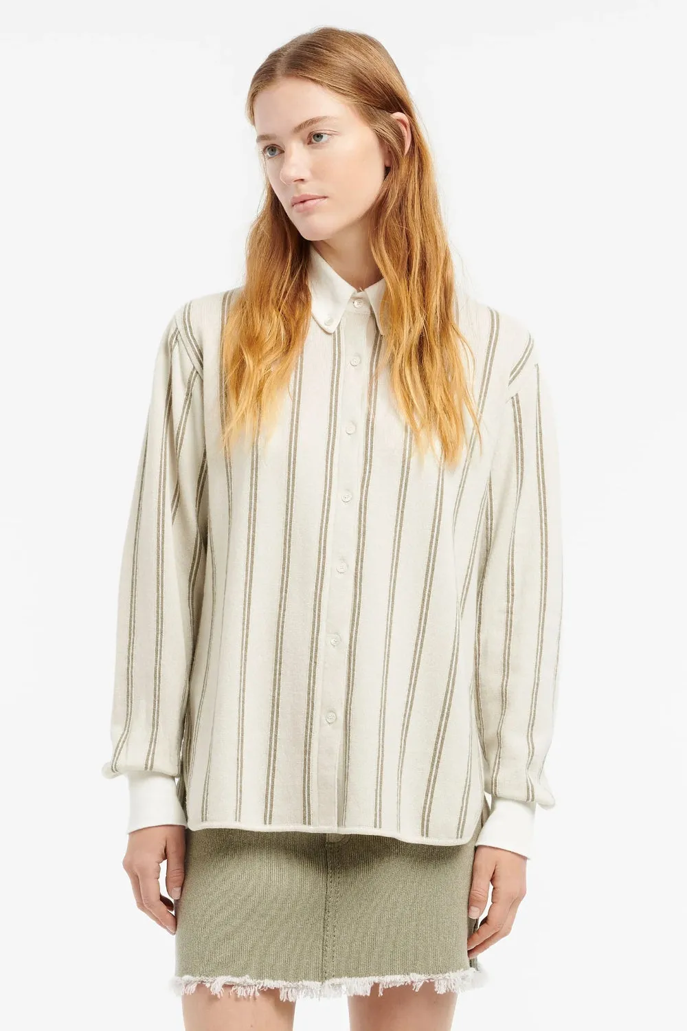 Ladies LS Shirt Oxford Wide Stripe (Final Sale) sold by Curio