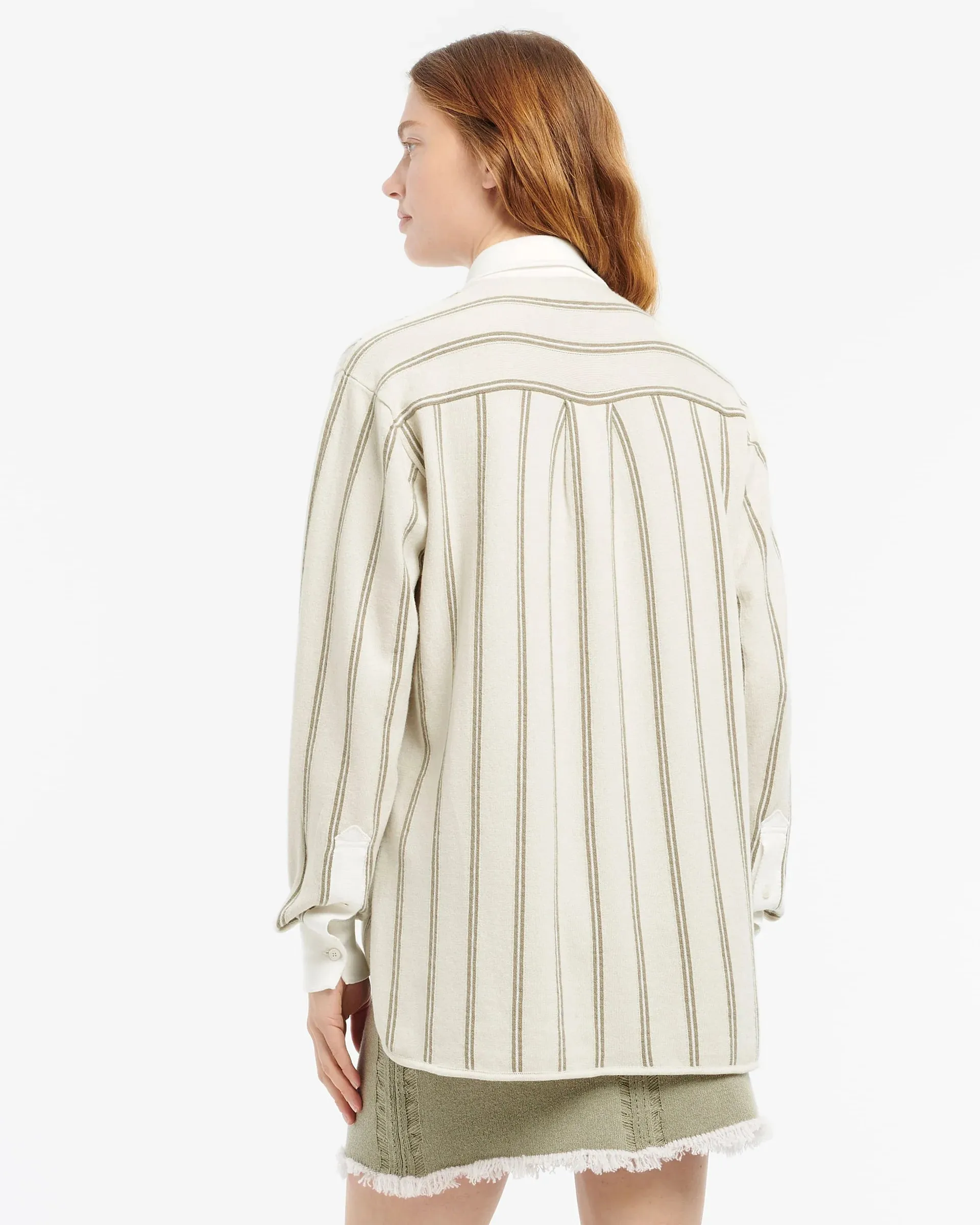 Ladies LS Shirt Oxford Wide Stripe (Final Sale) sold by Curio product image thumbnail 3