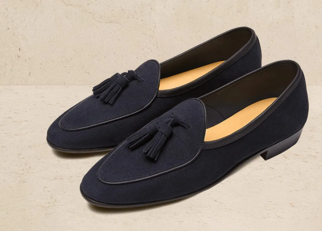 Sagan classic Tassels (unlined) Midnight Navy sold by Curio