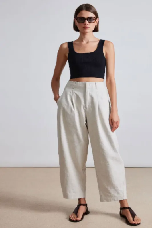 Bari Crop Trouser Flax sold by Curio