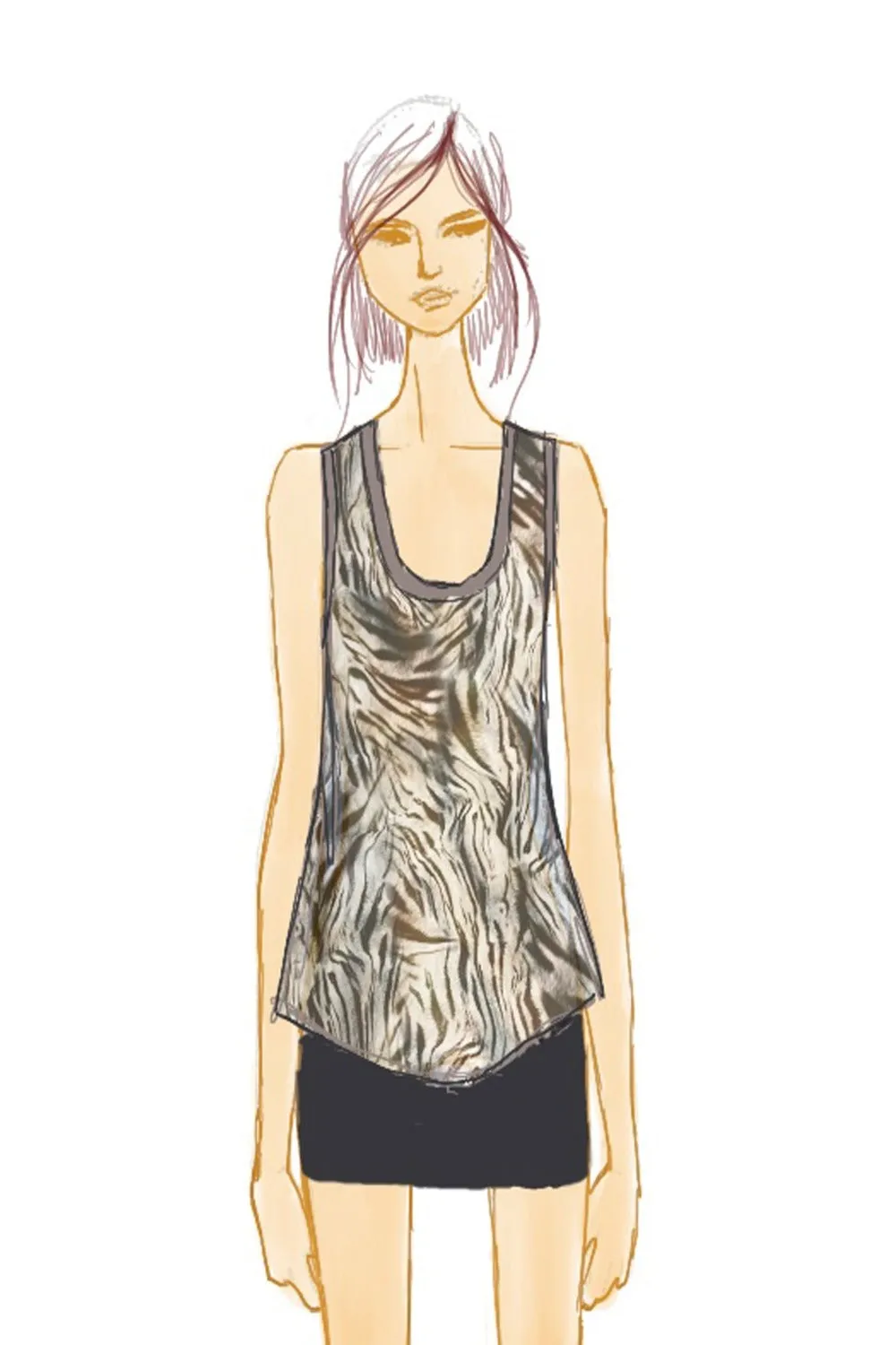 Nuria Top Safari Print (Final Sale) sold by Curio