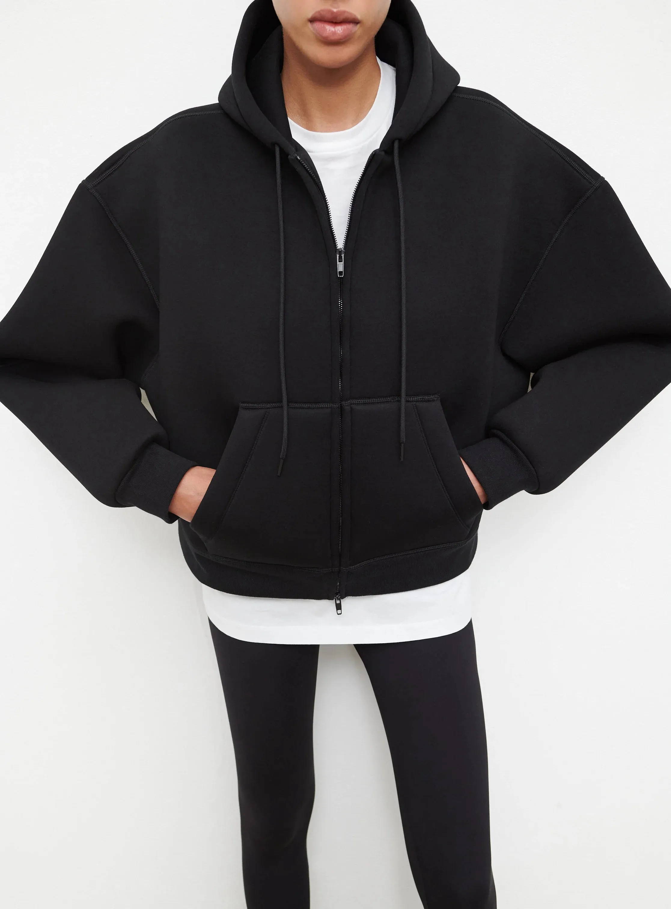 Bonded Zip Hoodie Black (Final Sale) sold by Curio product image thumbnail 4