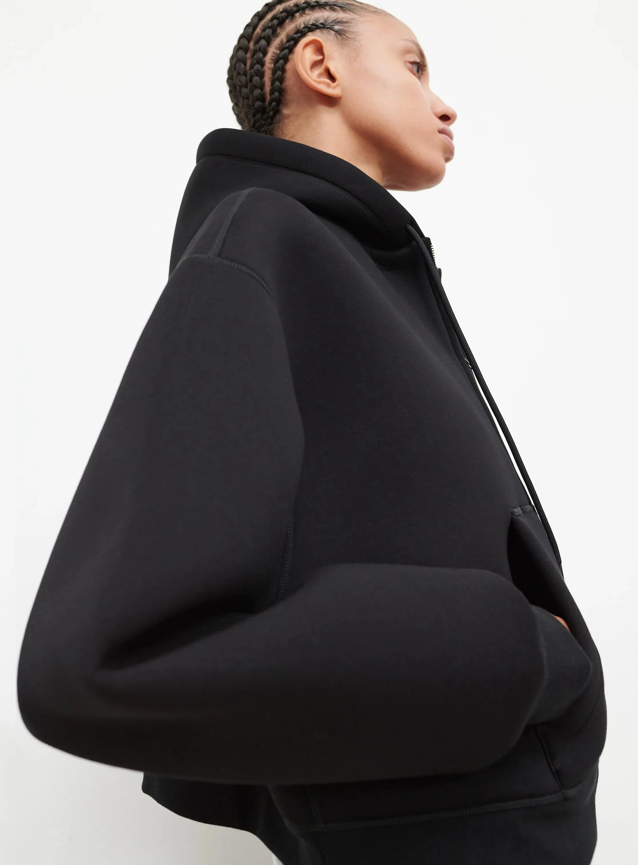 Bonded Zip Hoodie Black (Final Sale) sold by Curio product image thumbnail 5