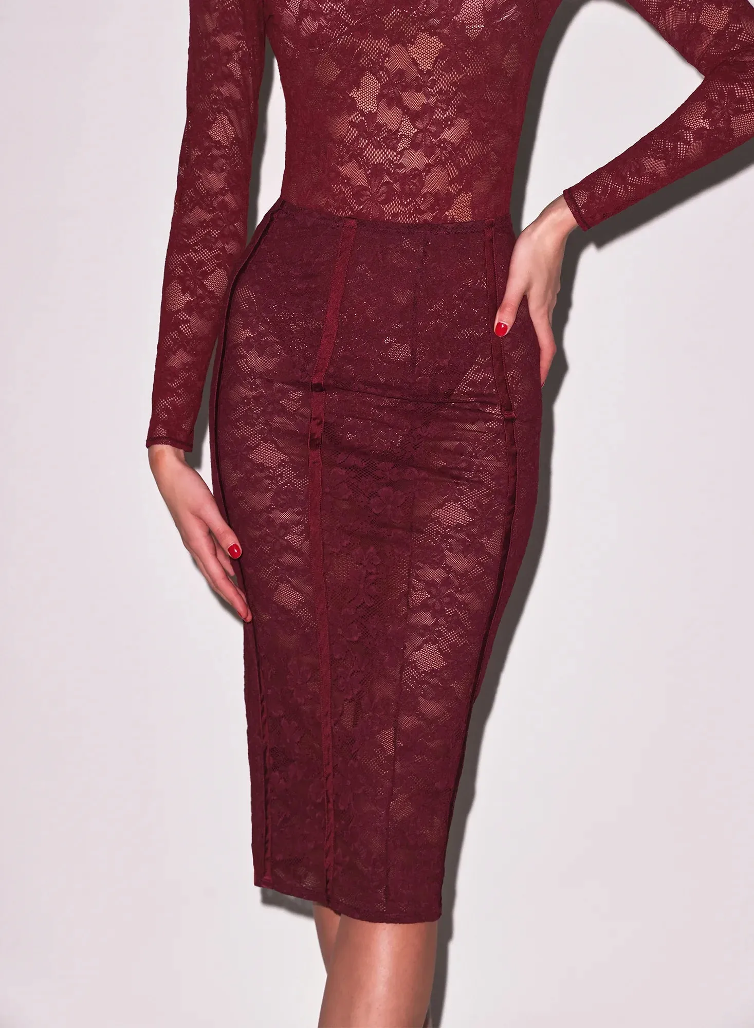 Le Stretch Lace Pencil Skirt sold by Curio product image thumbnail 2