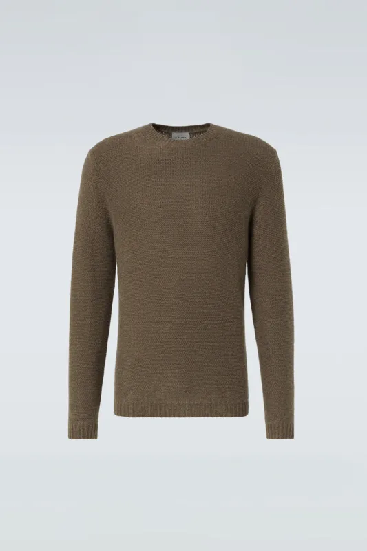 Gstaad Texture Sweater Olive sold by Curio