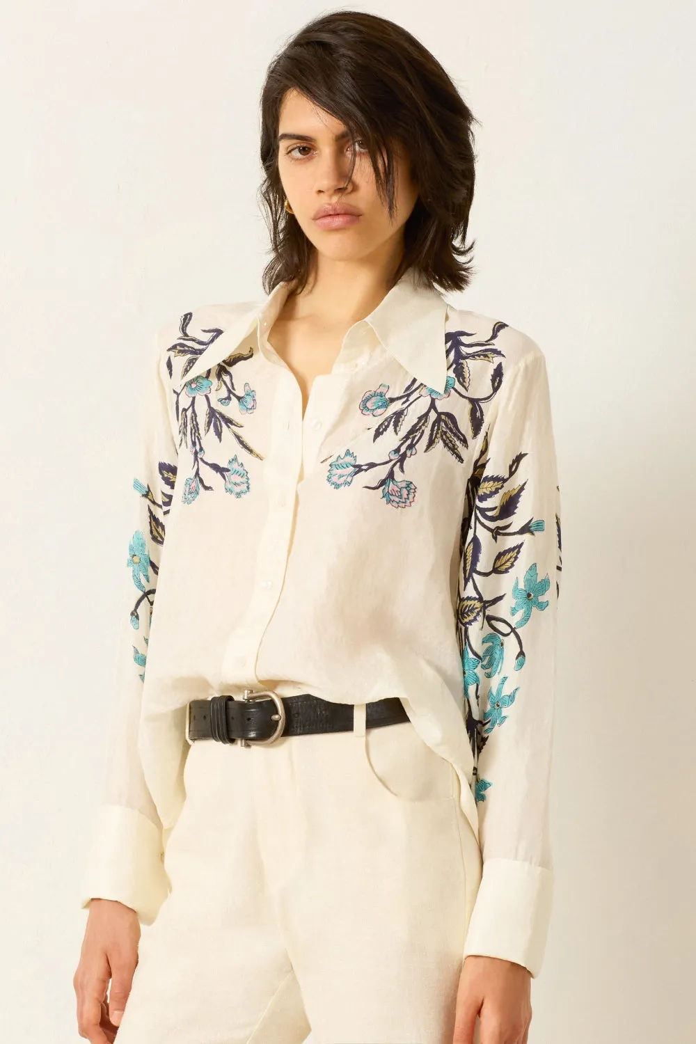 Dana Misted Lily Silk Shirt sold by Curio