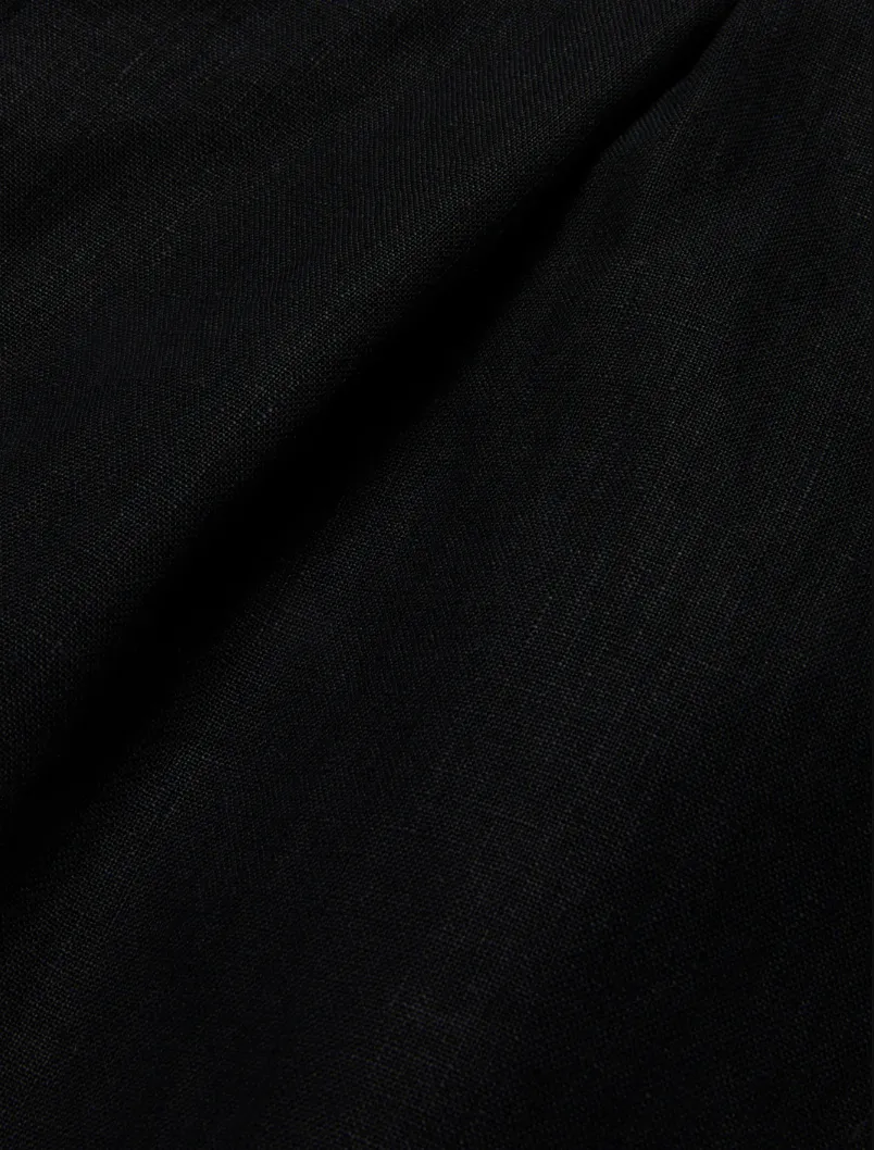 Drawstring Washed Linen Short in Black sold by Curio product image thumbnail 5