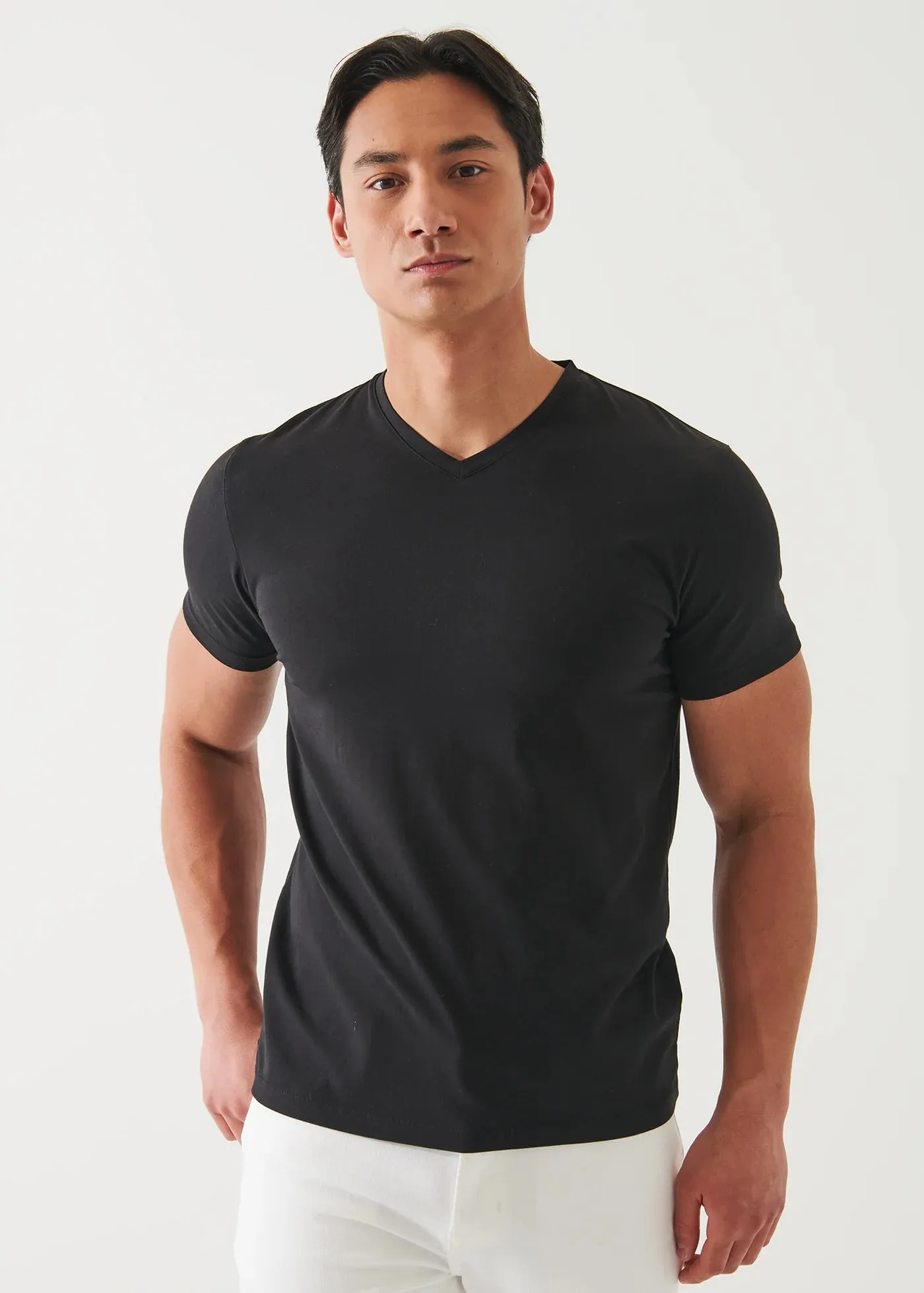Pima Cotton Stretch V-Neck T-Shirt Black sold by Curio product image thumbnail 3