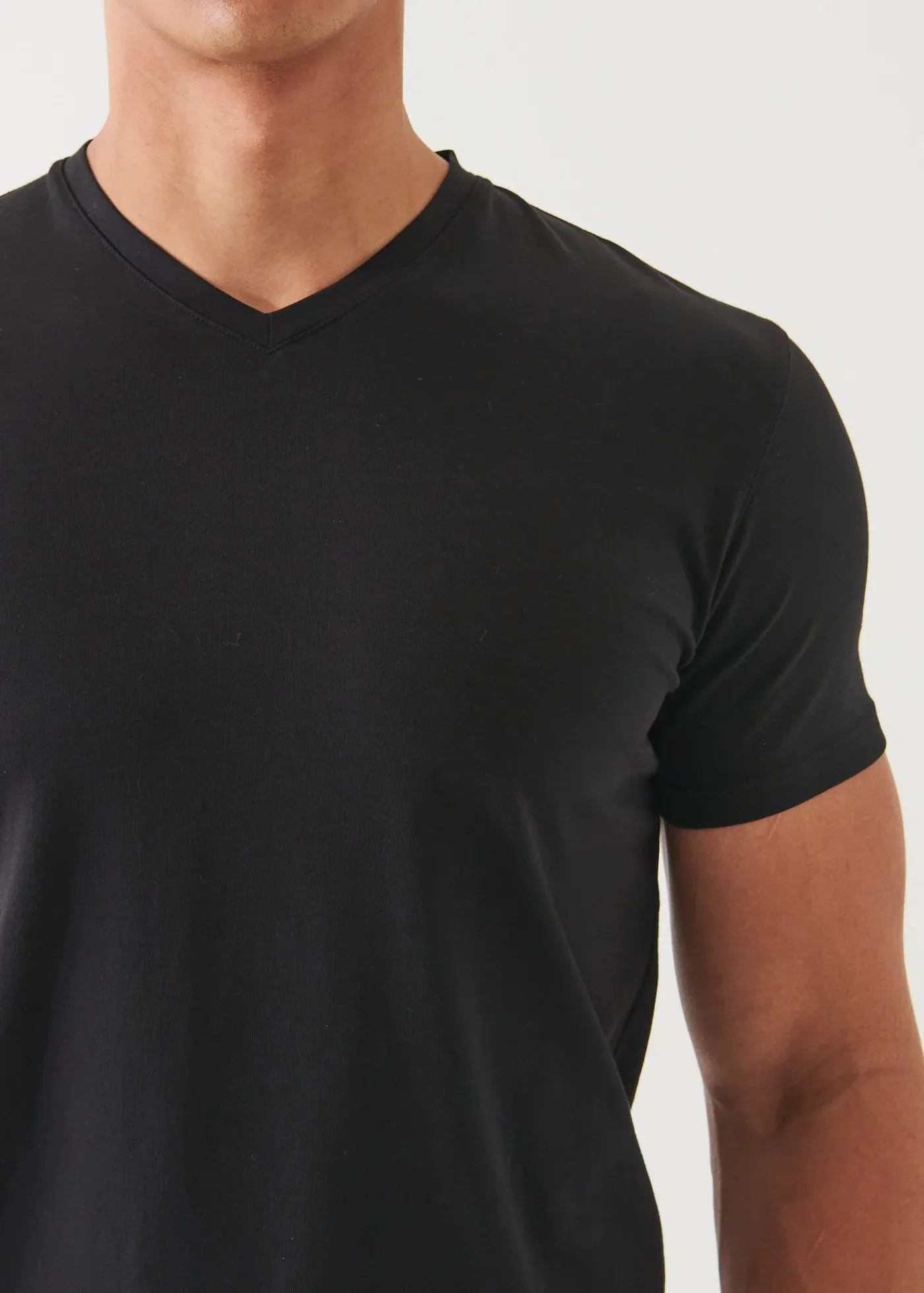 Pima Cotton Stretch V-Neck T-Shirt Black sold by Curio product image thumbnail 4