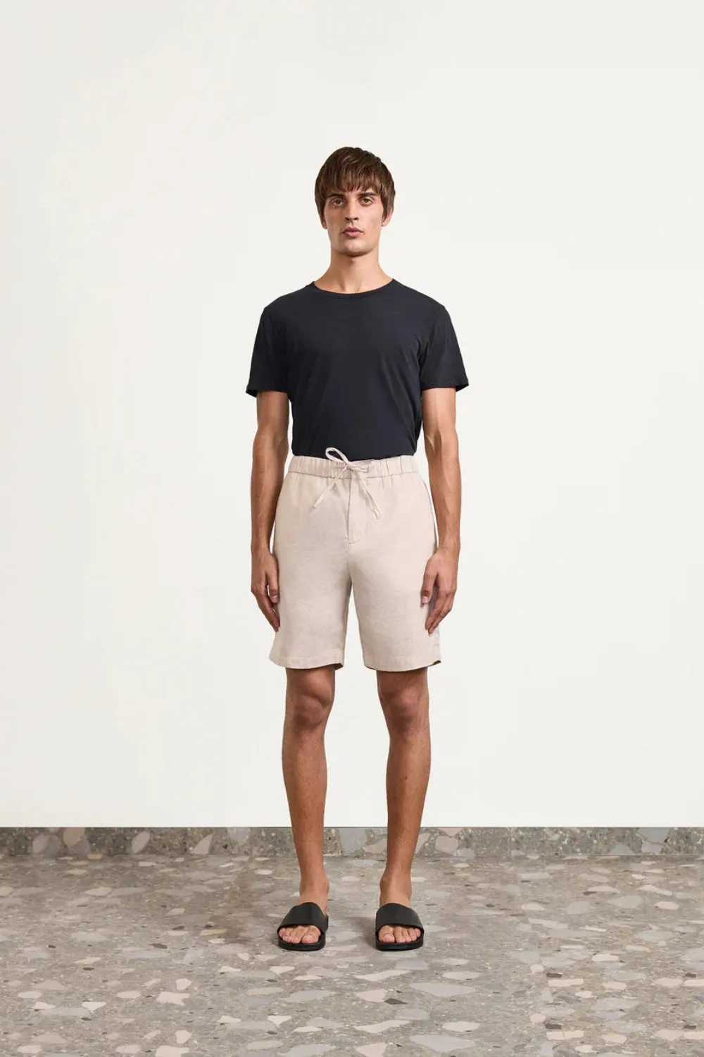 Felipe Linen Shorts Sand sold by Curio