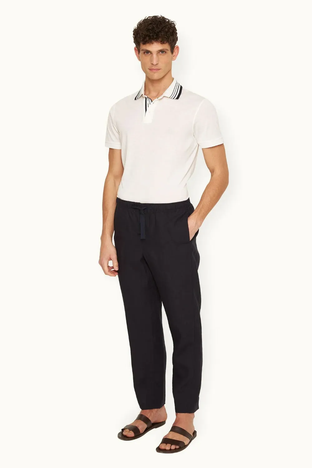 Alex Trouser Night Iris sold by Curio