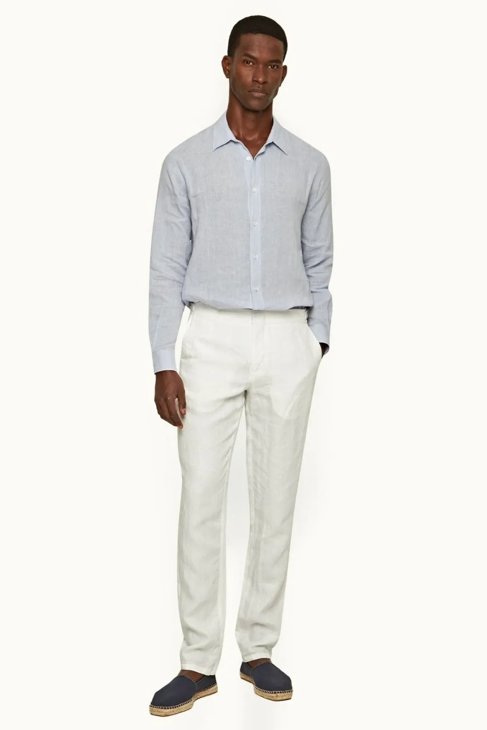 Griffon Linen White Pants sold by Curio