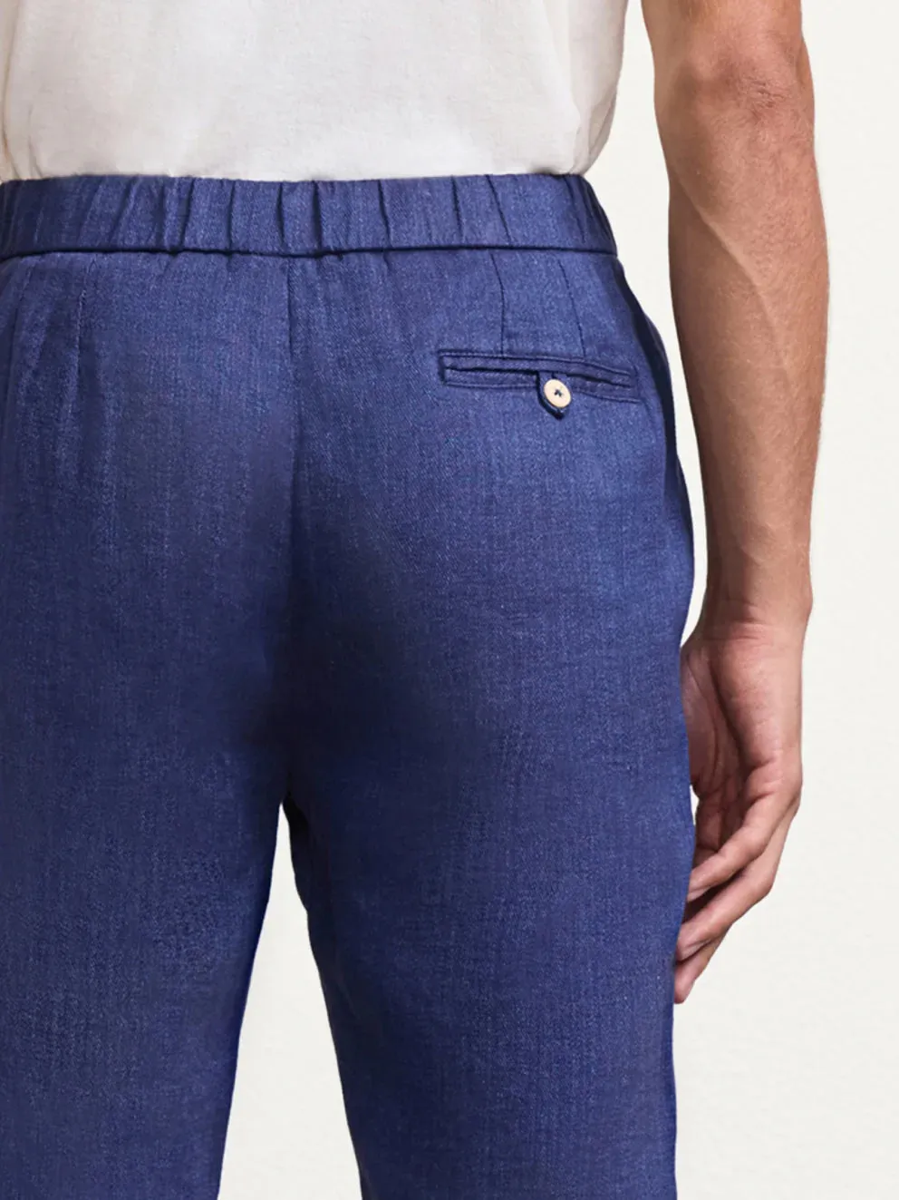 Oscar Linen Chinos Navy sold by Curio product image thumbnail 2