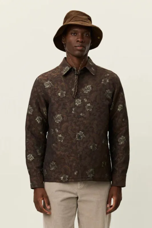 Kaleb Flower Jacquard Overshirt sold by Curio