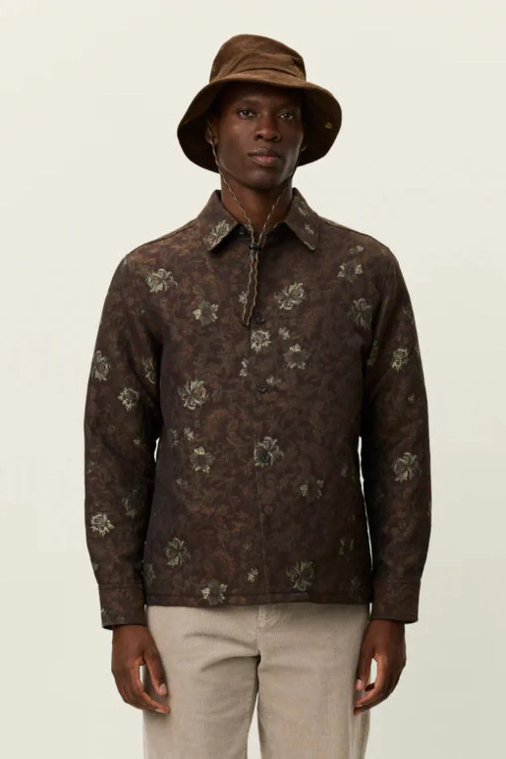Kaleb Flower Jacquard Overshirt sold by Curio