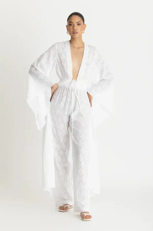 Leer Pants Ondas Blanc sold by Curio