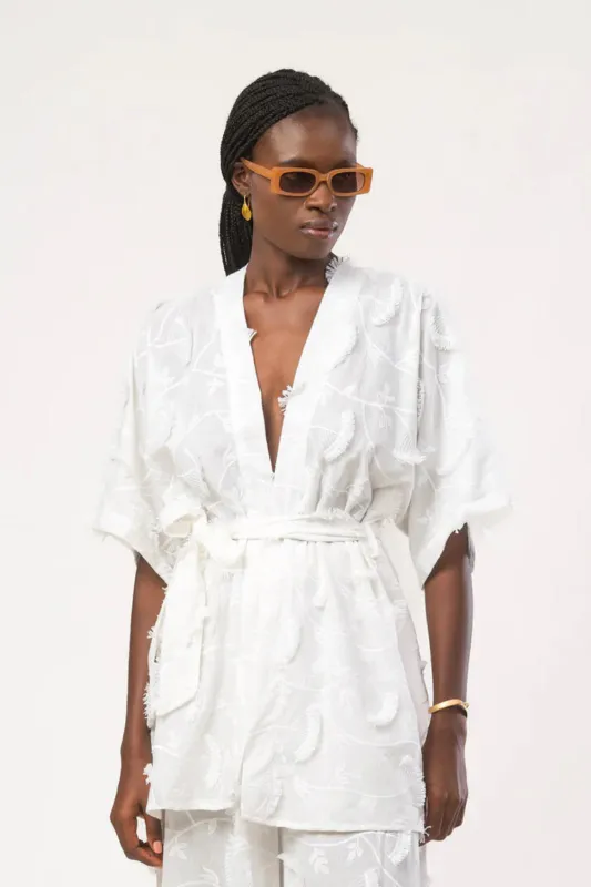 Cabana Kimono Kheff Blanc made by Diarrablu