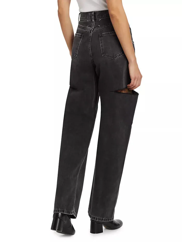 Denim Jeans with Slash Details Black sold by Curio product image thumbnail 2
