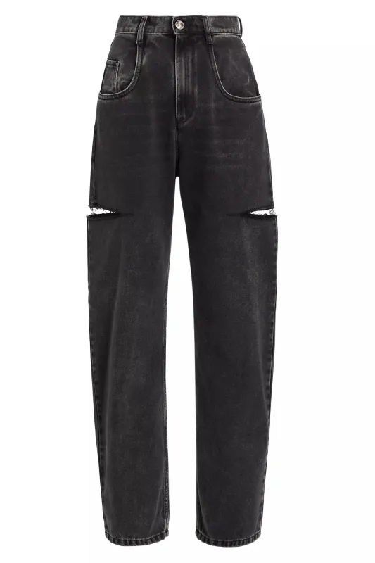 Denim Jeans with Slash Details Black made by Maison Margiela