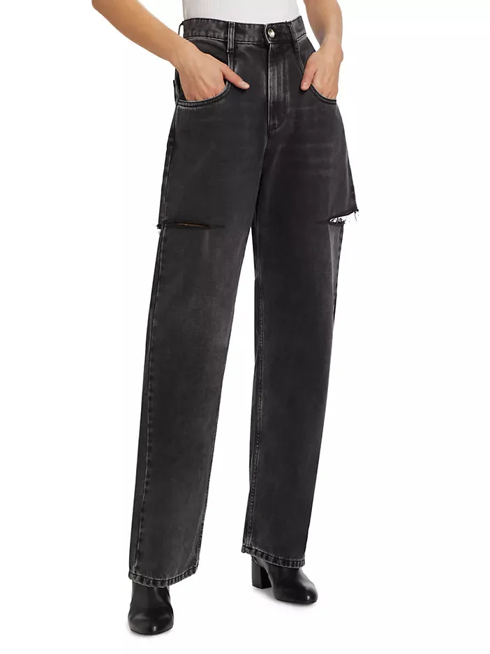 Denim Jeans with Slash Details Black sold by Curio product image thumbnail 3