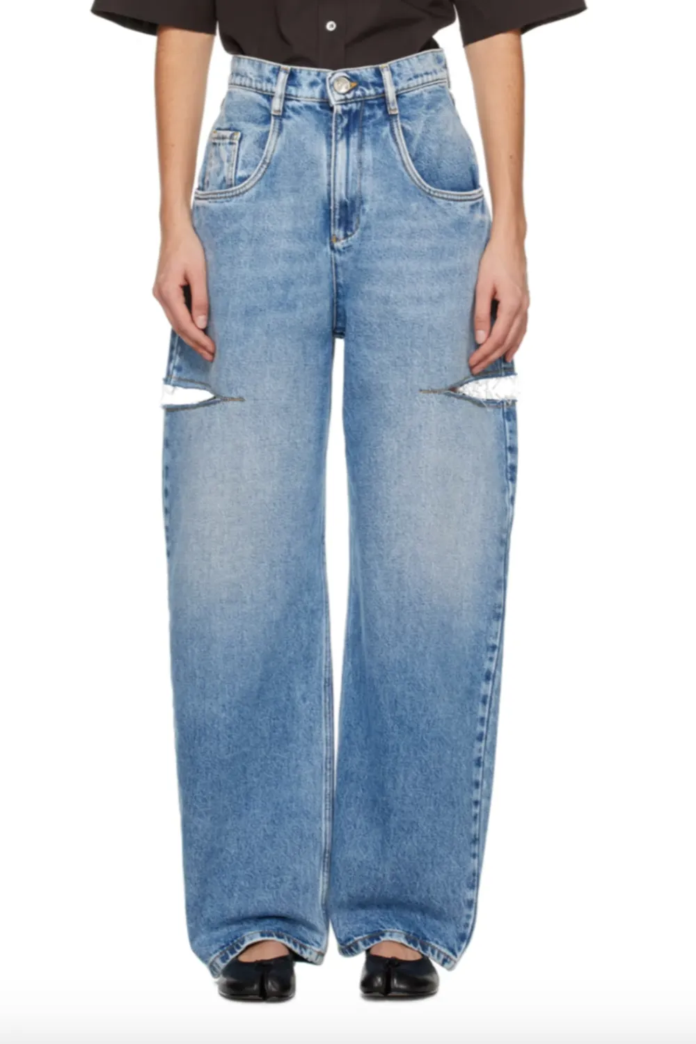 Denim Jeans with Slash Detail sold by Curio