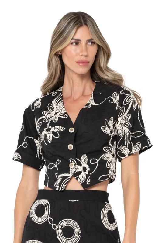 Evelina Top Black-Natural sold by Curio