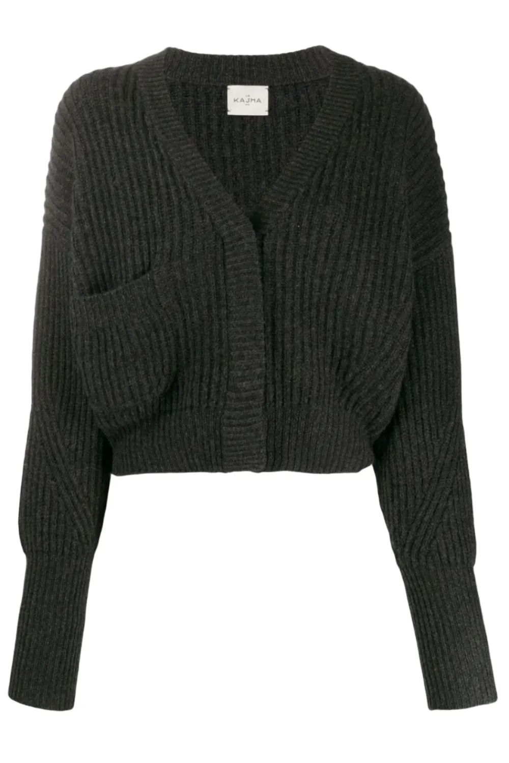 Monaco Short Ribbed Cardigan Charcoal sold by Curio