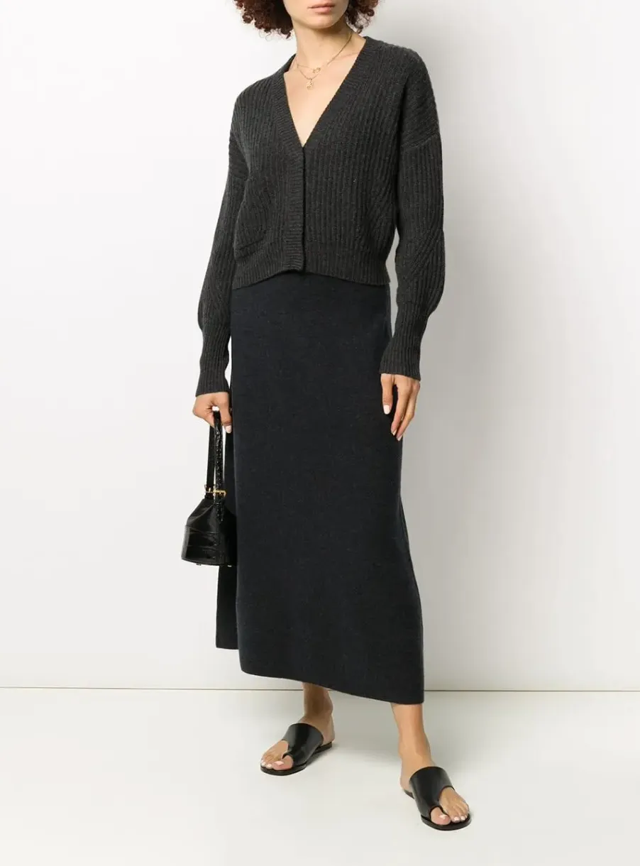 Monaco Short Ribbed Cardigan Charcoal sold by Curio product image thumbnail 2