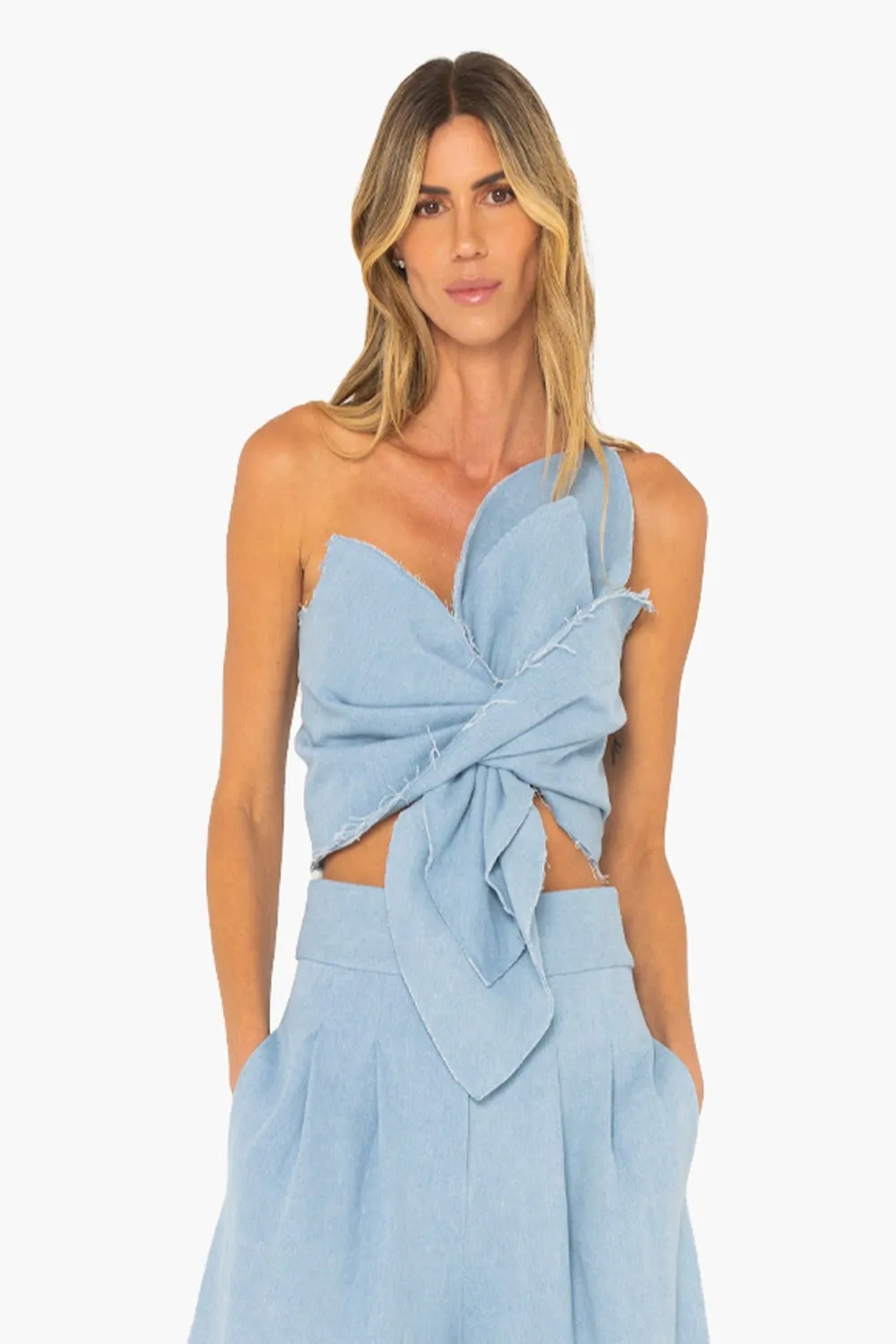 Orchid Denim Top sold by Curio