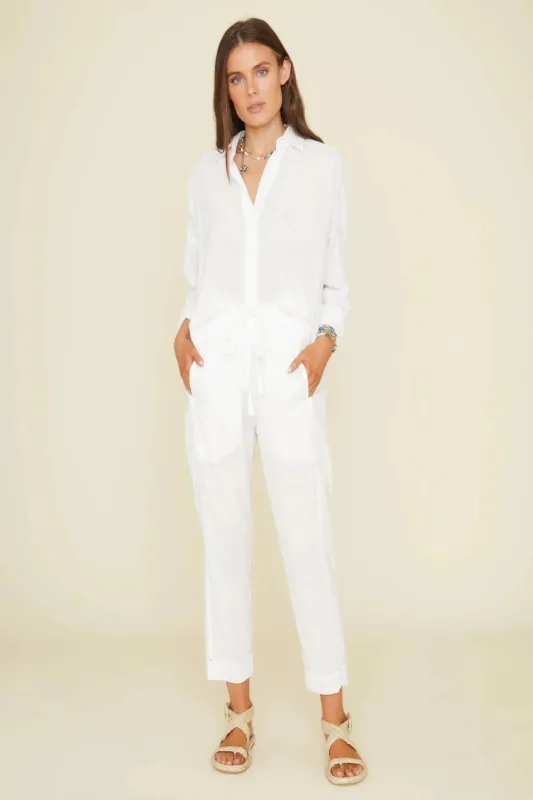 Draper Pant in White sold by Curio