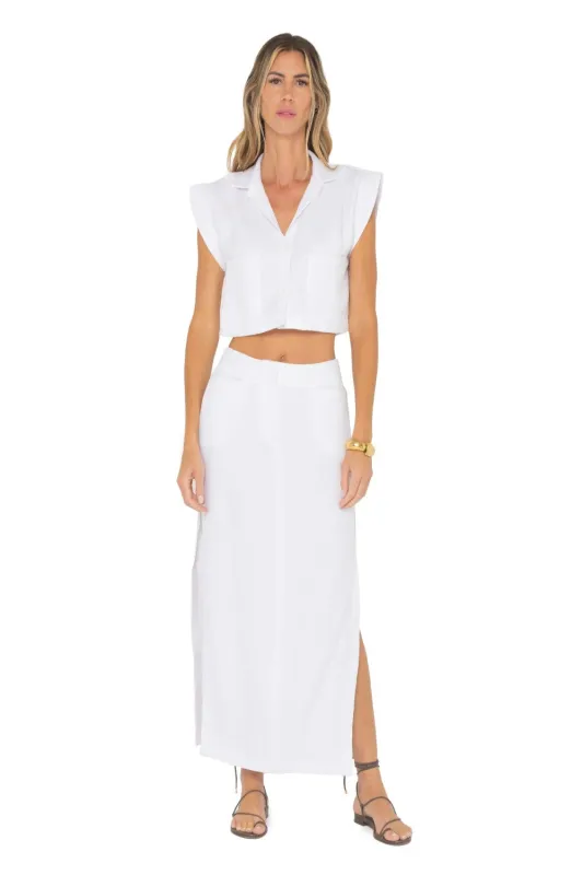 Camp Skirt White sold by Curio