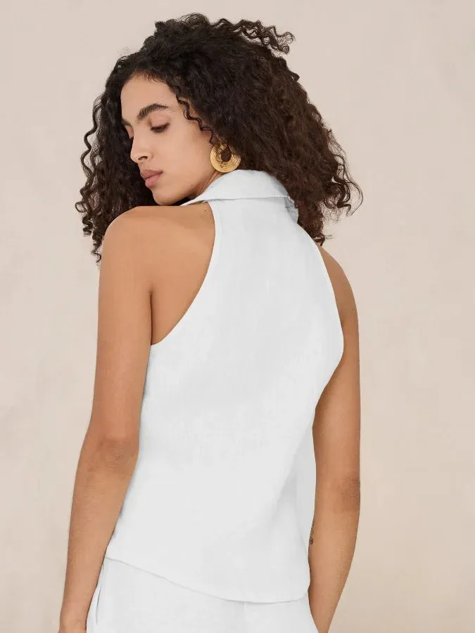 Sloan Linen Vest White sold by Curio product image thumbnail 2