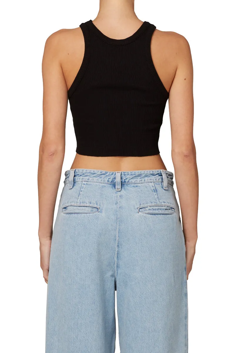 Cropped Bailey Tank Black sold by Curio product image thumbnail 3