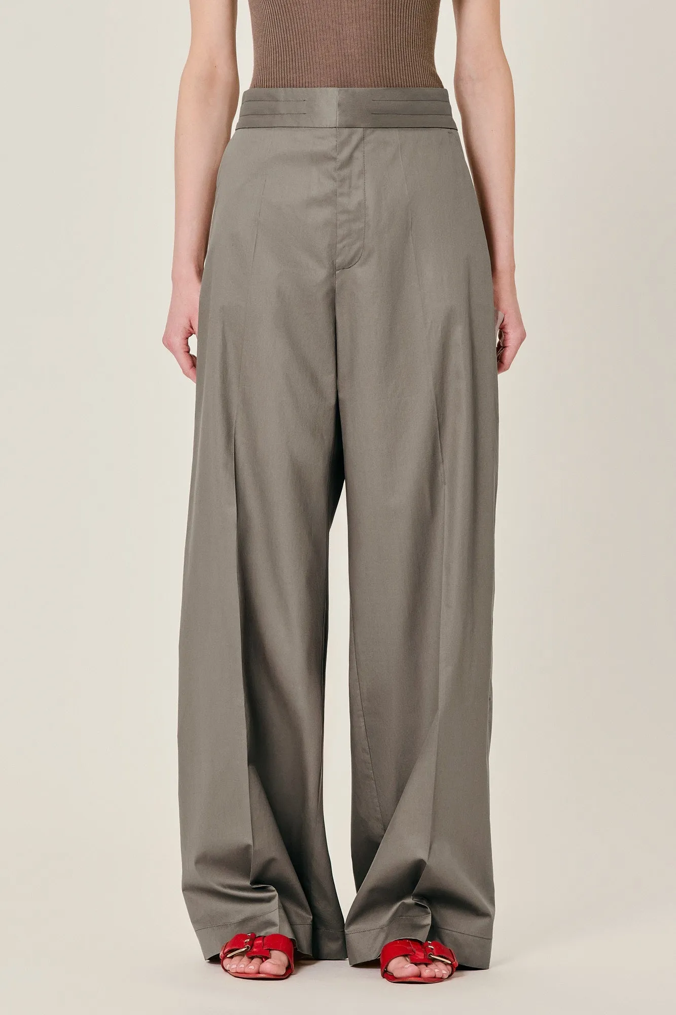 Petra Cotton Trousers Mud sold by Curio product image thumbnail 3