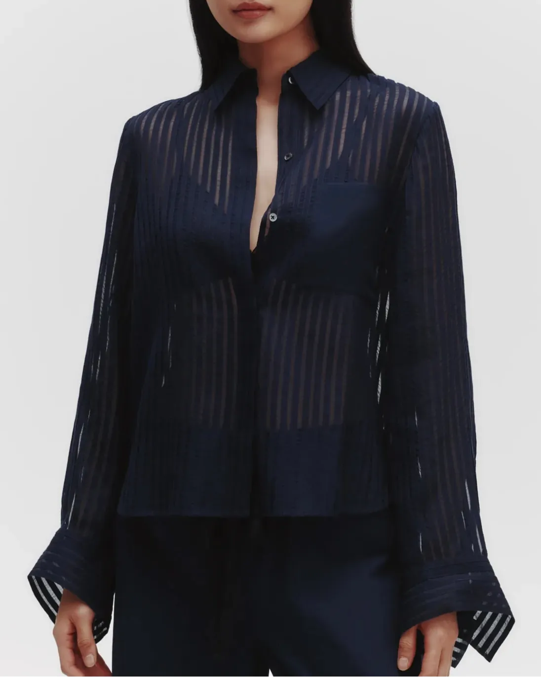 Boyfriend Shirt in Silk Organza with Ribbon sold by Curio product image thumbnail 2