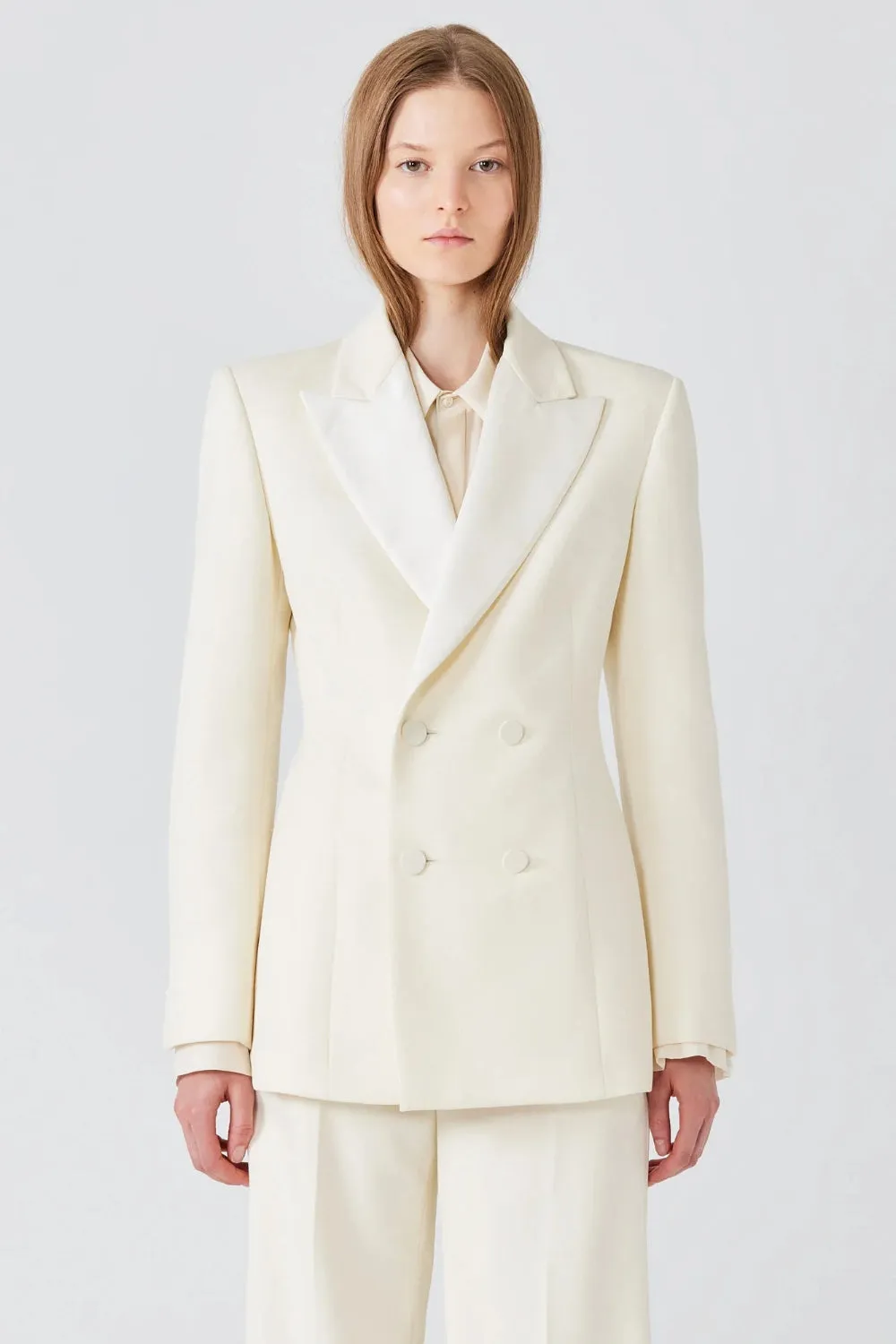 Tuxedo Double Breast Jacket with Silk Revere sold by Curio