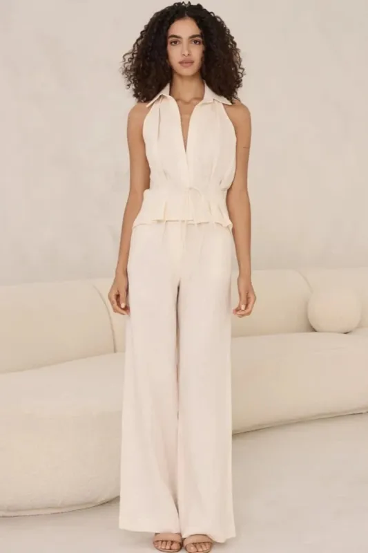 Sloan Linen Vest Ivory sold by Curio