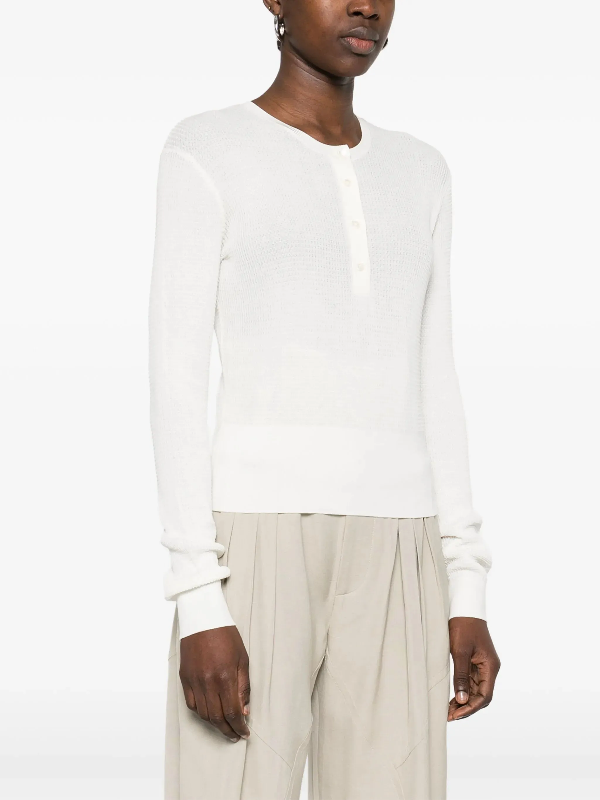 LS Waffle Henley Top sold by Curio product image thumbnail 5