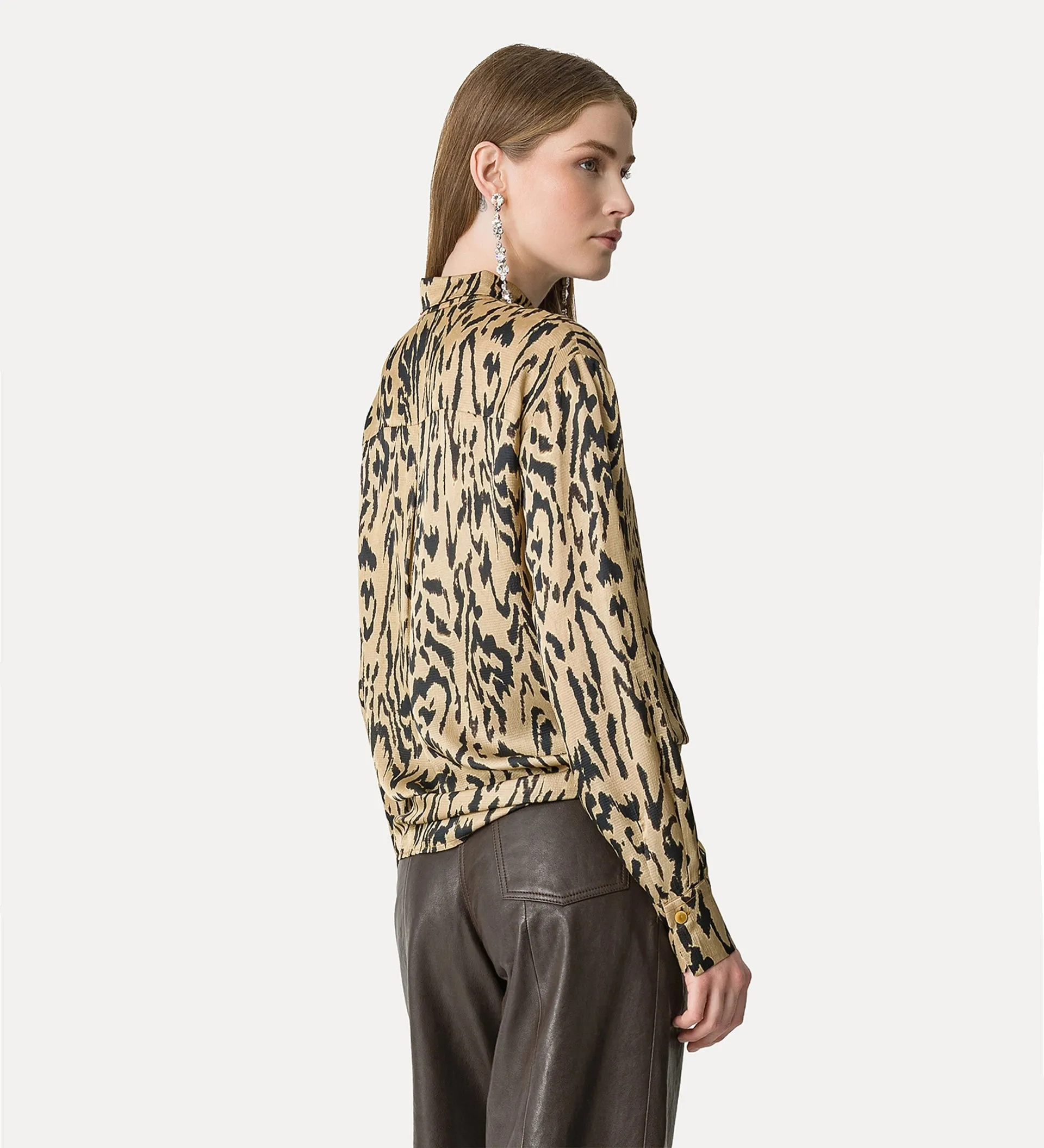 "Moiree" Print Satin Oversized Shirt sold by Curio product image thumbnail 2