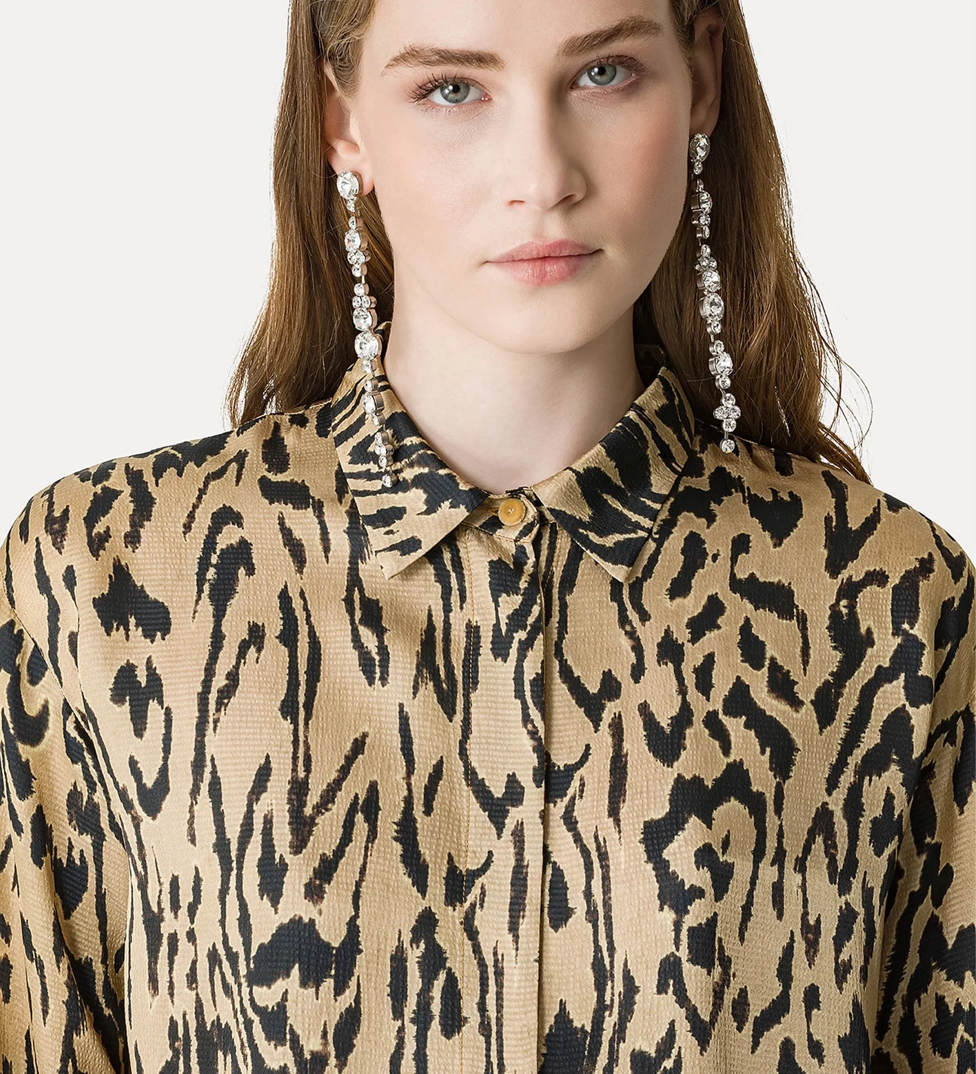"Moiree" Print Satin Oversized Shirt sold by Curio product image thumbnail 3