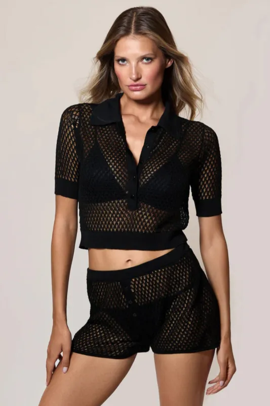 Silk Crochet Short Black sold by Curio