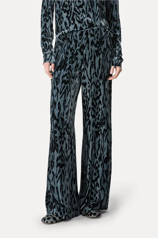 "Moiree" Print Velvet Pants sold by Curio