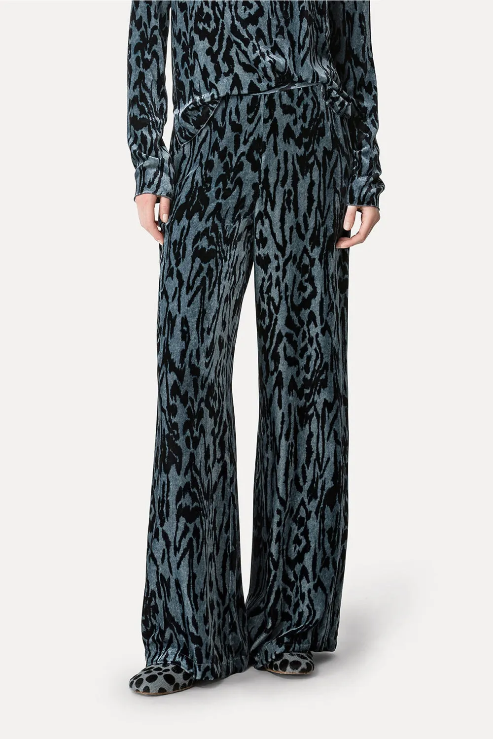 "Moiree" Print Velvet Pants sold by Curio