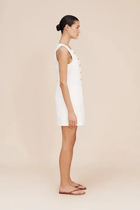 Emma Button Down Mini Dress Ivory sold by Curio product image thumbnail 2