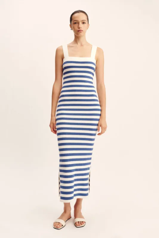 Ari Dress Blue Stripe sold by Curio