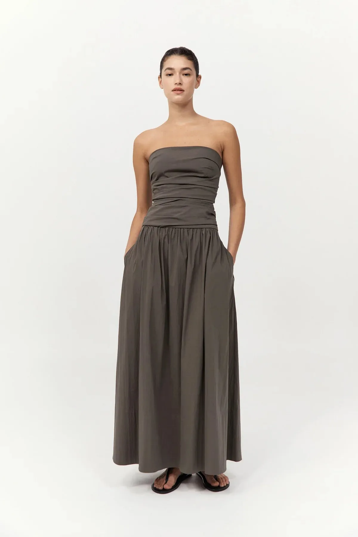 Gathered Strapless Tie Back Dress sold by Curio product image thumbnail 3