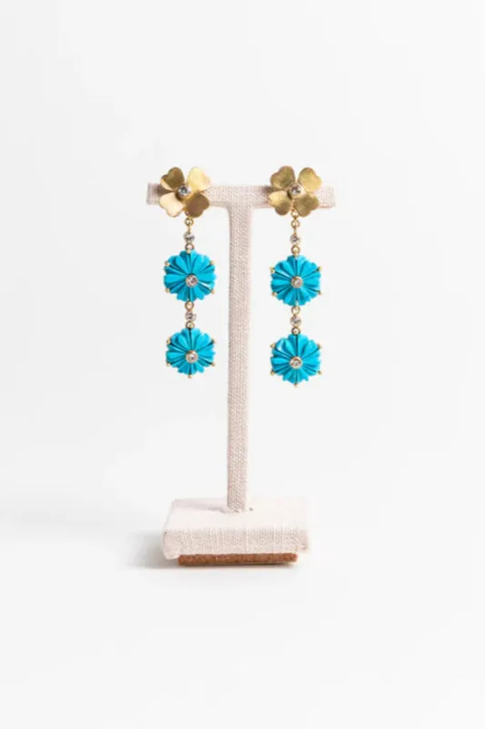 Turquoise Flowers Earrings sold by Curio