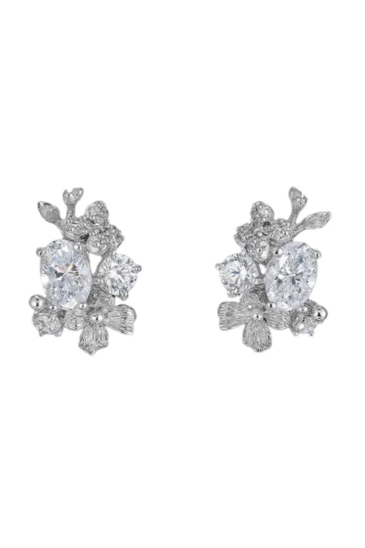 White Posy Diamond Studs sold by Curio