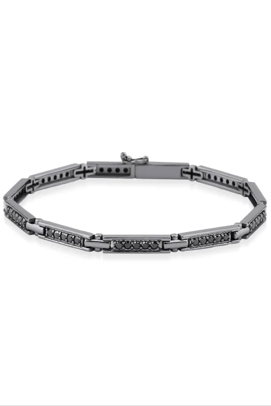 Black Diamond Bar Bracelet made by Curio
