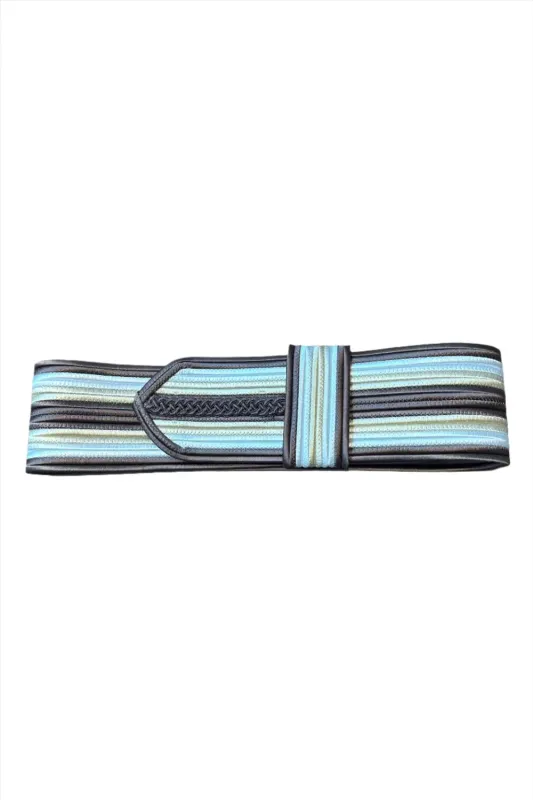 Anselm Tricolor Belt Taupe-Ecru-Eggshell made by DESTREE